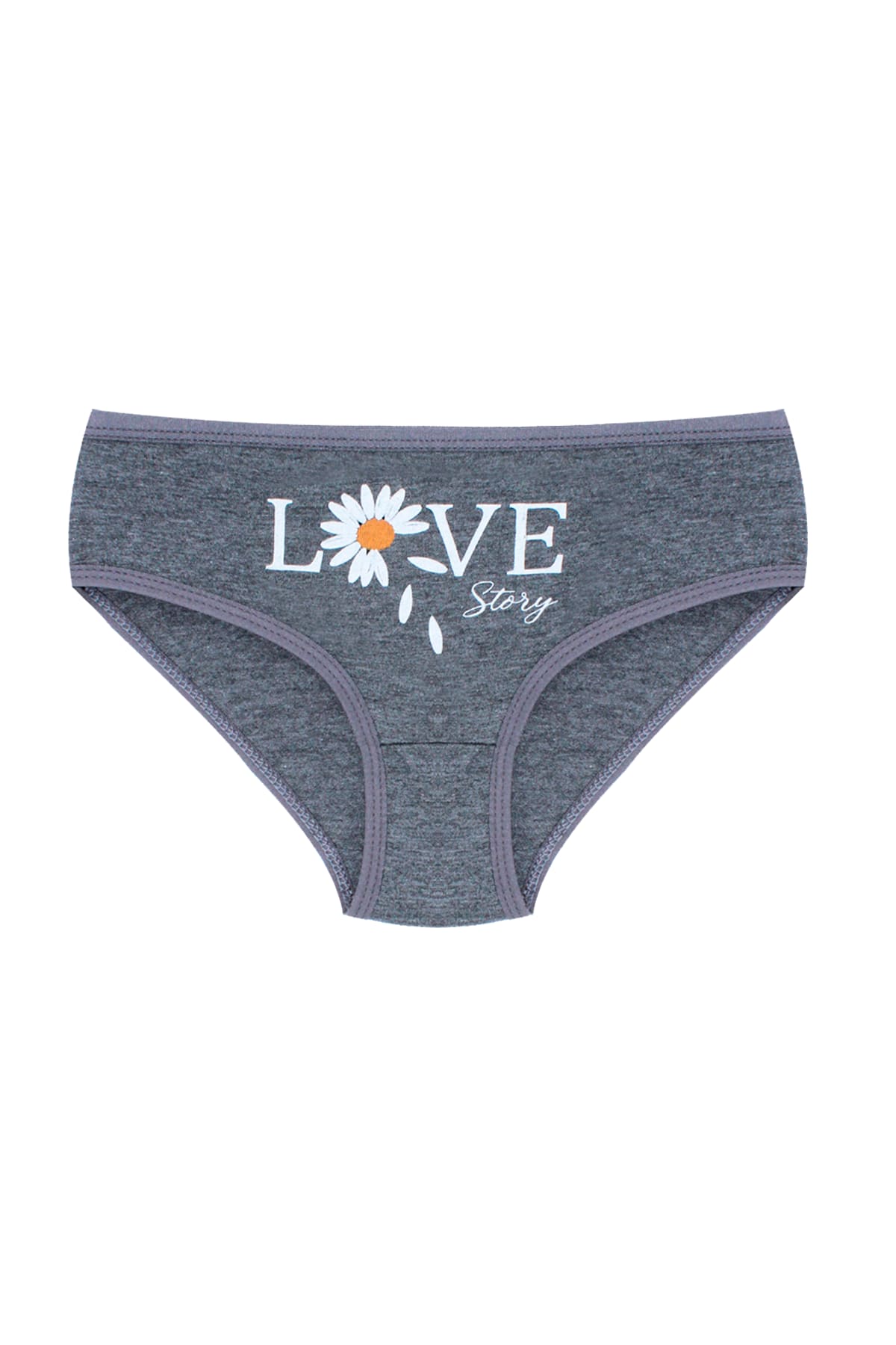 Pamuklu Lastikli Kız Çocuk Külot Öts 8277 - Antrasit